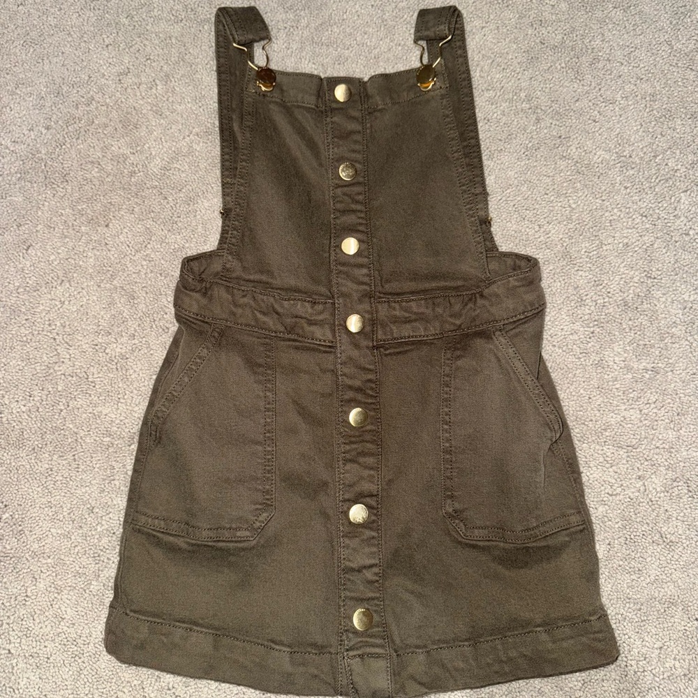 DL1961 Girls Penelope Army Green Jumper Dress